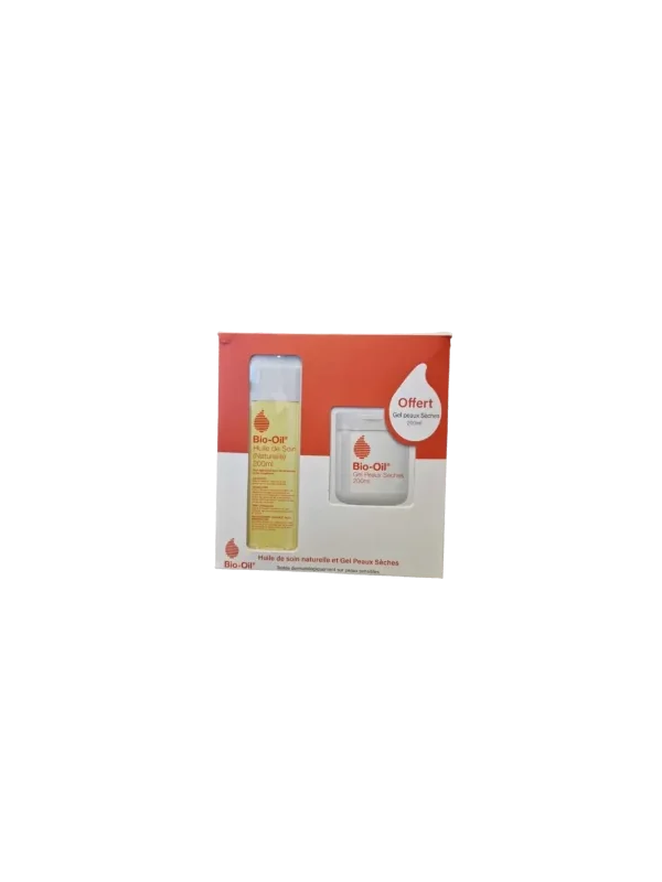 BIO-OIL COFFRET HUILE DE SOIN NATURELLE 200ML +GEL PEAUX SECHES OFFERTE